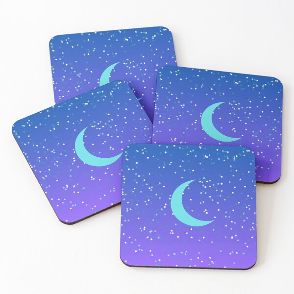 Item preview, Blue Crescent Moon with Stars and Purple and Blue Night Sky designed and sold by ShaunSandhu.