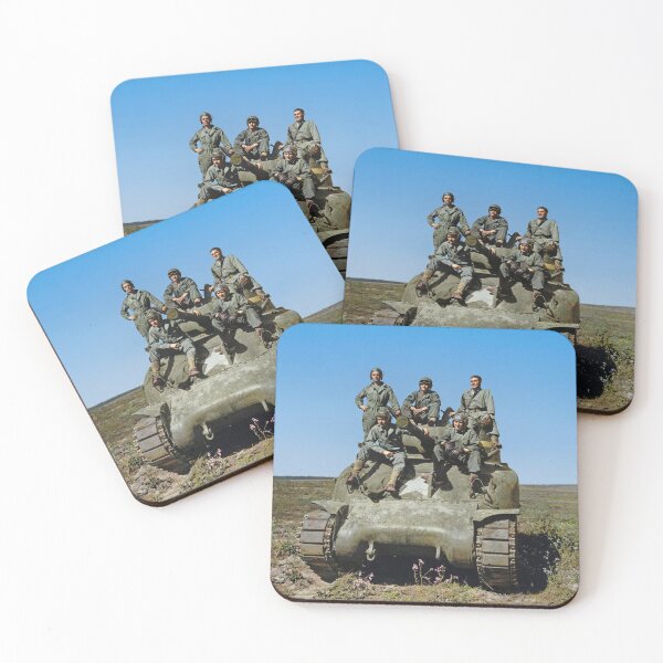 Item preview, Tank crew with Sherman tank during training maneuvers. 28 March 1944. designed and sold by Marina Amaral.