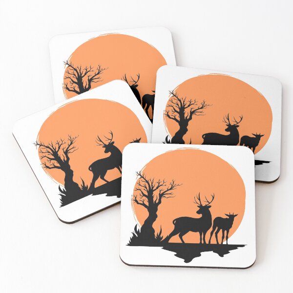 Item preview, Deer Silhouettes At Sunset designed and sold by ChelleCreate.
