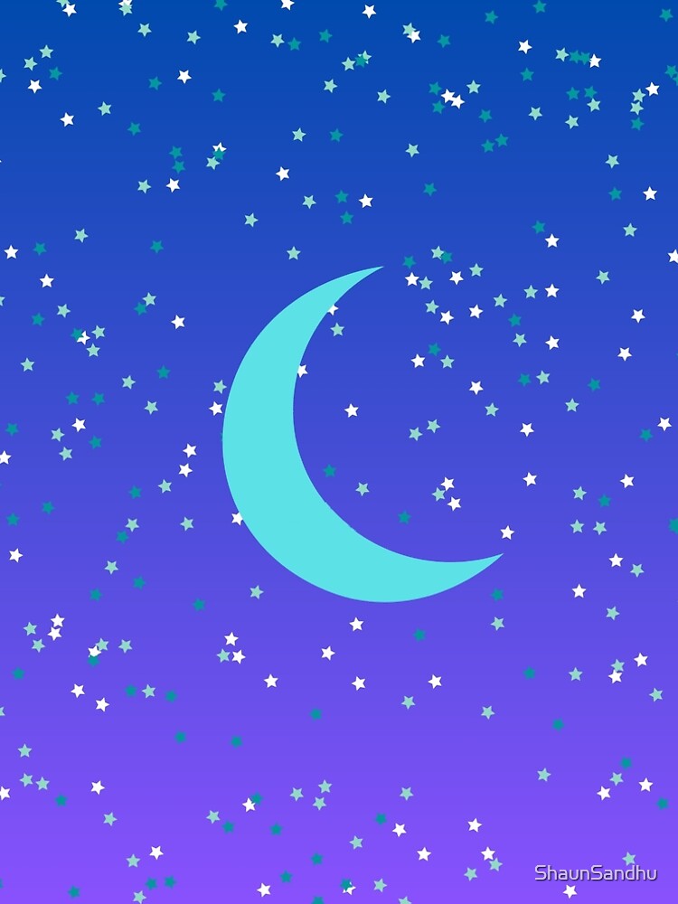 princess polly baby blue dress Blue Crescent Moon with Stars and Purple and Blue Night Sky