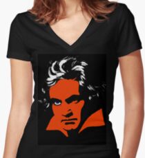Camiseta entallada de cuello en V Una Naranja Mecánica. Beethoven.