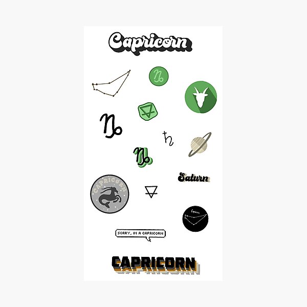 Item preview, Capricorn Sign Sticker Sheet designed and sold by solarsquidd.