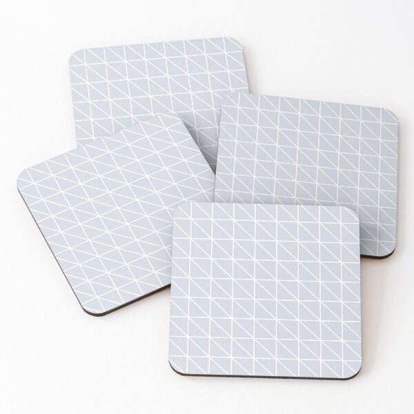 Item preview, Light Grey and White Triangle Grid Lines Geometric Pattern  designed and sold by patternsoup.