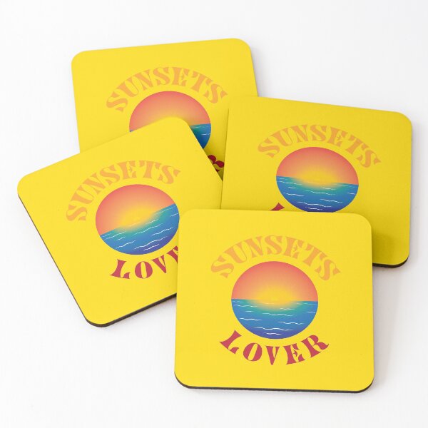 Item preview, SUNSETS LOVER colorful- yellow background designed and sold by KLINESTORE.