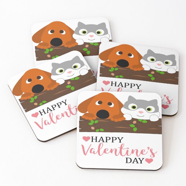 Item preview, Valentine cat and dog love designed and sold by pedroserpa.
