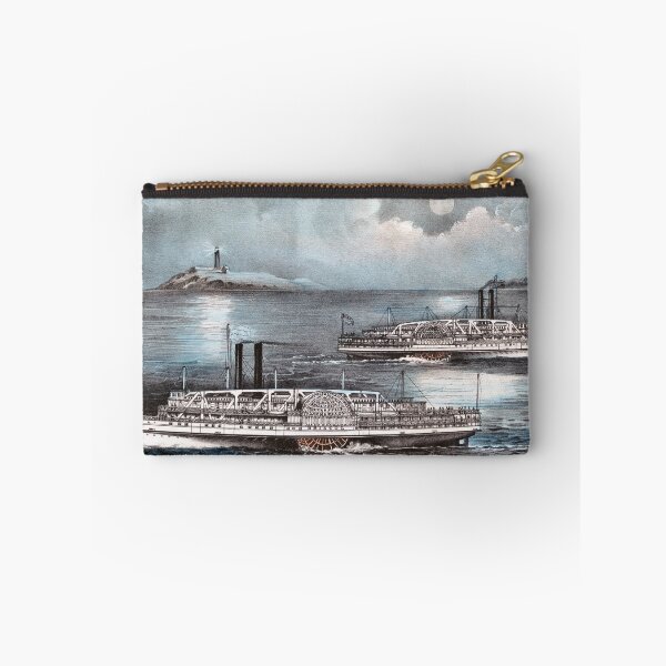 Item preview, Steamboats Passing At Midnight On Long Island Sound - Circa 1900 designed and sold by warishellstore.