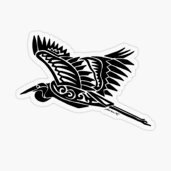 Item preview, Flying Heron Tribal Design  designed and sold by KitayamaDesigns.