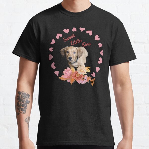 Sweet Little One with Circle of Pink Hearts Classic T-Shirt