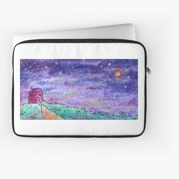 Item preview, Blood Moon & Warm House - Mixed-Media Landscape  designed and sold by pamelarmarino.