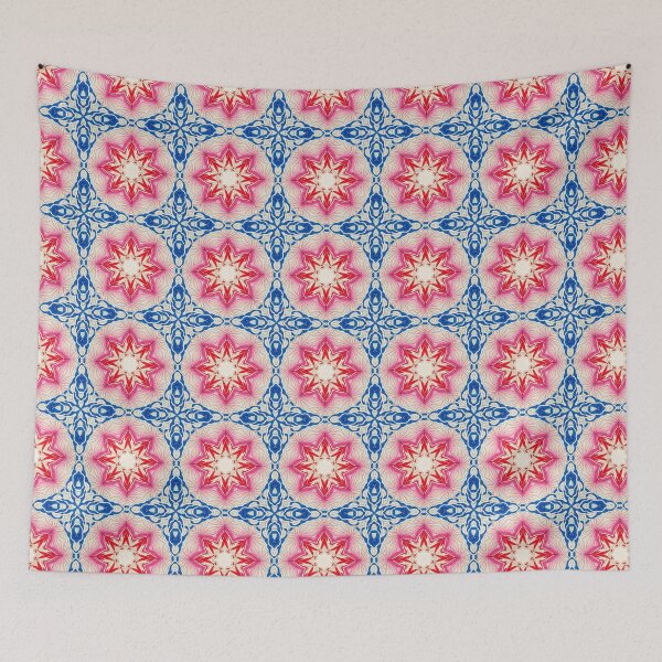 Item preview, Pinkstar Brilliance Burst Pattern Design - Dark Slate Blue - Pale Violet Red - Crimson - Wheat designed and sold by MclaughlinGifts.