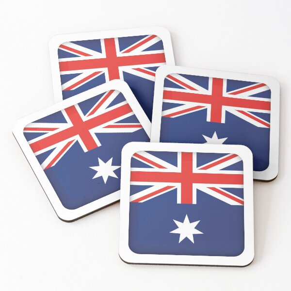 Artikelvorschau, Symbol, das quadratische Knopfflagge von Australien darstellt. Ideal für Kataloge institutioneller Materialien und Geografie entworfen und verkauft von LucianoCosmo.