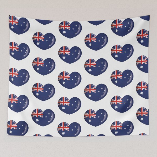 Artikelvorschau, Symbol, das die Herzknopfflagge Australiens darstellt. Ideal für Kataloge institutioneller Materialien und Geografie entworfen und verkauft von LucianoCosmo.