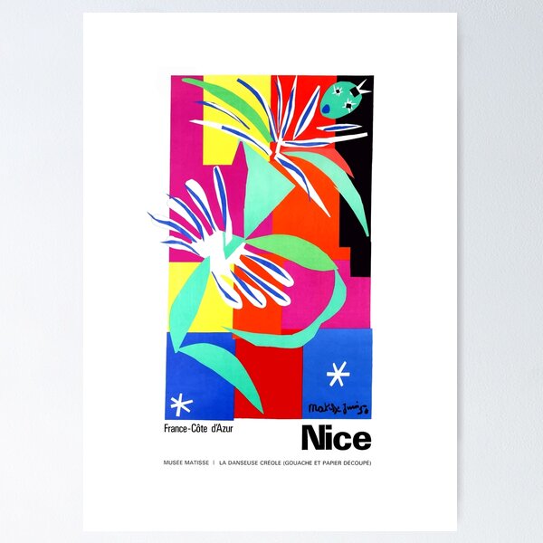 Item preview, 1965 Matisse Nice France Cote d'Azur Travel Poster designed and sold by retrographics.
