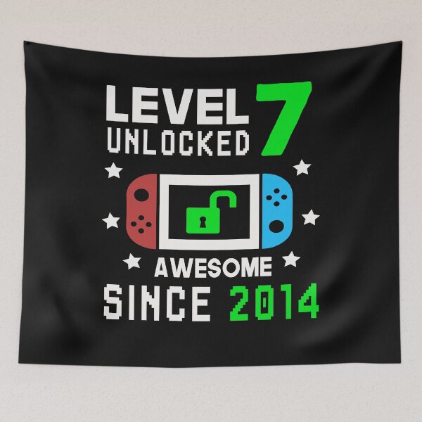 Item preview,  Level 7 Unlocked Birthday Awesome Since 2014 designed and sold by binly123.