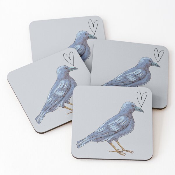 Item preview, love crow black bird with heart designed and sold by TheWaterBirds.
