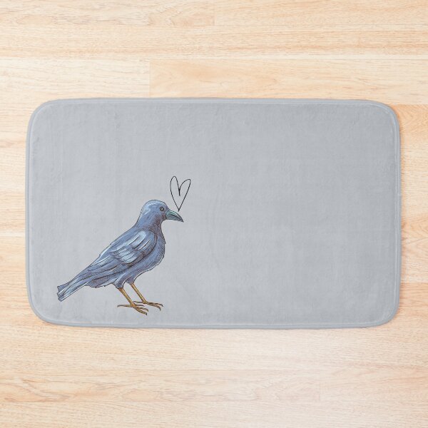 Item preview, love crow black bird with heart designed and sold by TheWaterBirds.