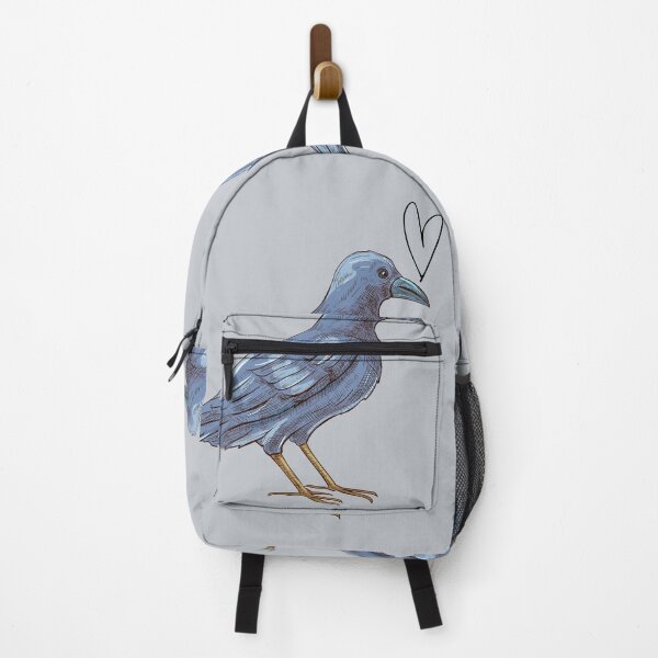 Item preview, love crow black bird with heart designed and sold by TheWaterBirds.