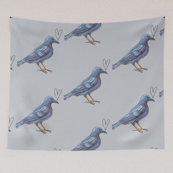 Item preview, love crow black bird with heart designed and sold by TheWaterBirds.