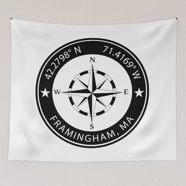 Item preview, Framingham, Massachusetts Geographical Coordinates designed and sold by TeeOhGraphics.