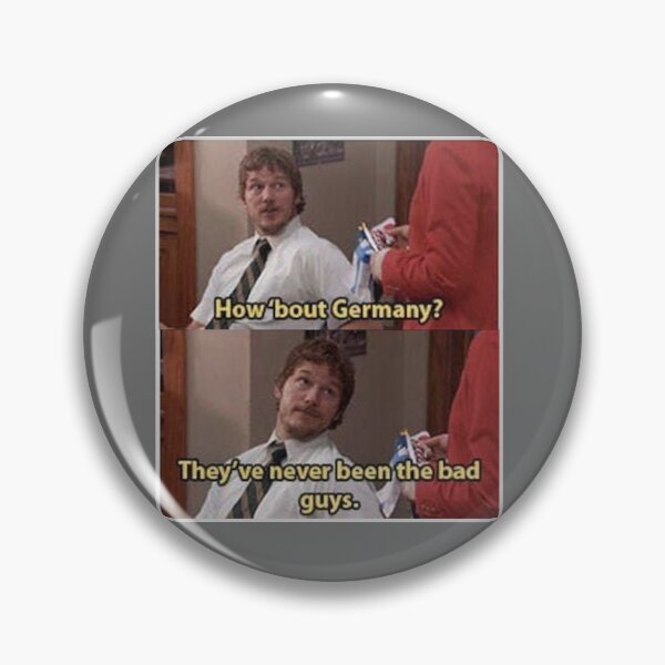 Aperçu de l'œuvre Parcs et loisirs Andy Dwyer L'Allemagne n'a jamais été la citation des méchants créée et vendue par Lucas Marey.