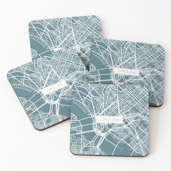 Item preview, Dallas Street Map White and Blue designed and sold by HelloGentry.