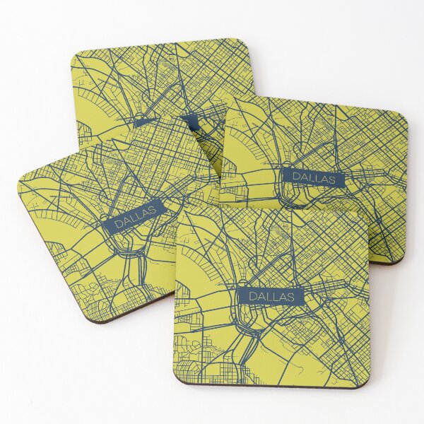 Item preview, Dallas Street Map Blue and Yellow designed and sold by HelloGentry.
