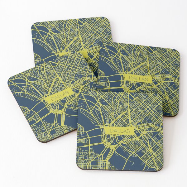 Item preview, Dallas Street Map Yellow and Blue designed and sold by HelloGentry.