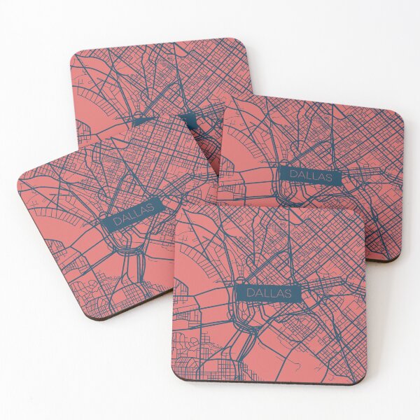 Item preview, Dallas Street Map Blue and Pink designed and sold by HelloGentry.