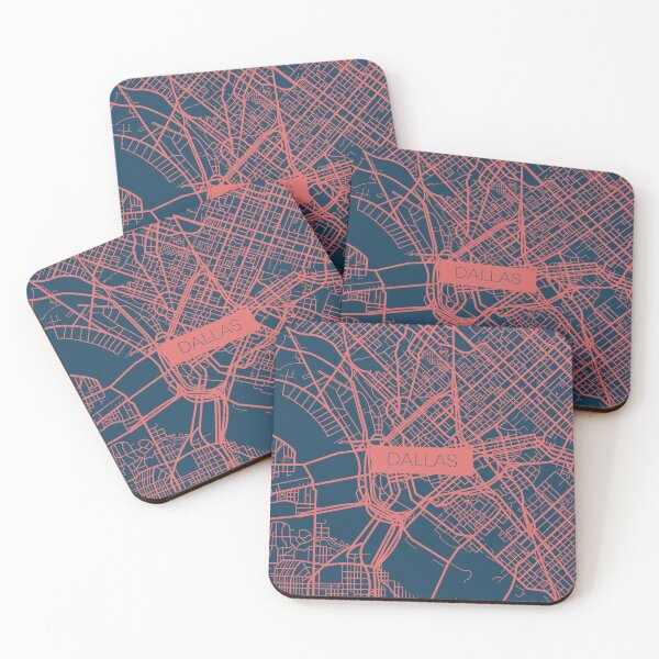 Item preview, Dallas Street Map Pink and Blue designed and sold by HelloGentry.