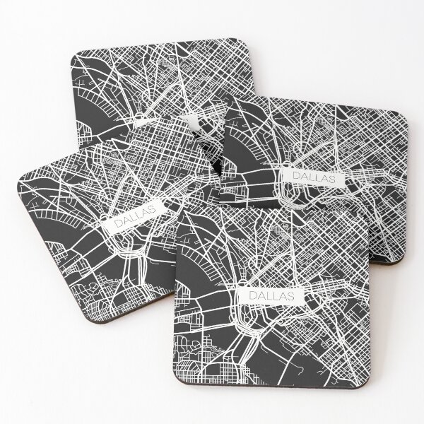 Item preview, Dallas Street Map White and Black designed and sold by HelloGentry.