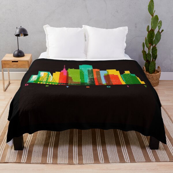 Artikelvorschau,  DETROIT SKYSCRAPER SKYLINE MULTICOLOR CITYSCAPE entworfen und verkauft von dubcee.
