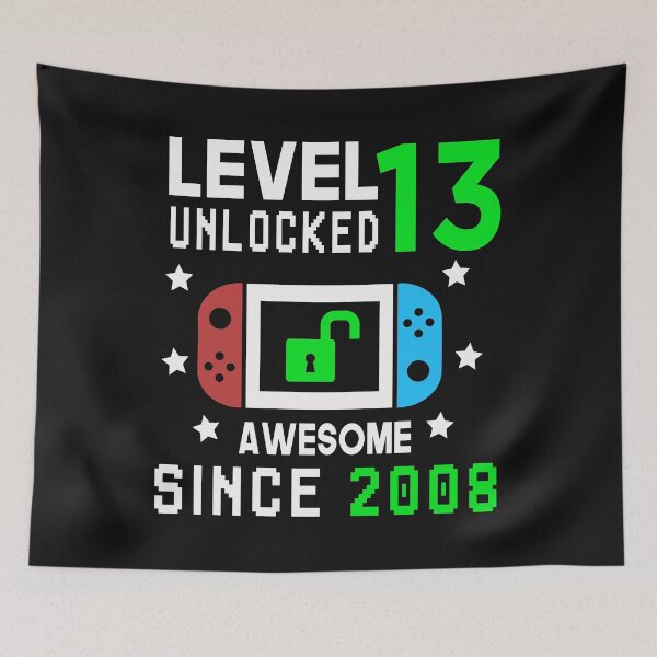 Item preview, Level 13 Unlocked Birthday Awesome Since 2008 designed and sold by binly123.