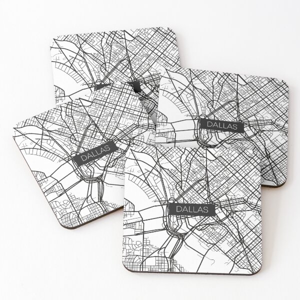 Item preview, Dallas Street Map Black and White Transparent designed and sold by HelloGentry.