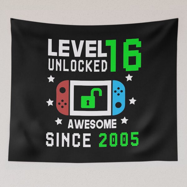 Item preview, Level 16 Unlocked Birthday Awesome Since 2005 designed and sold by binly123.