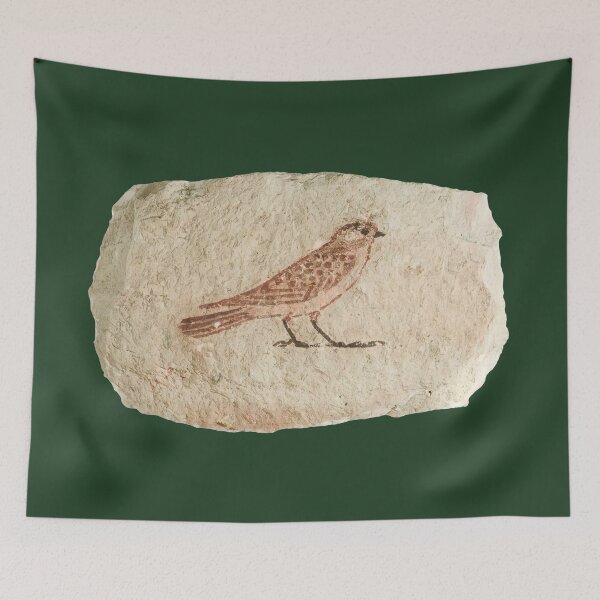 Item preview, Limestone ostraca with a painting of a Swallow (On dark green) designed and sold by DotorEaon.