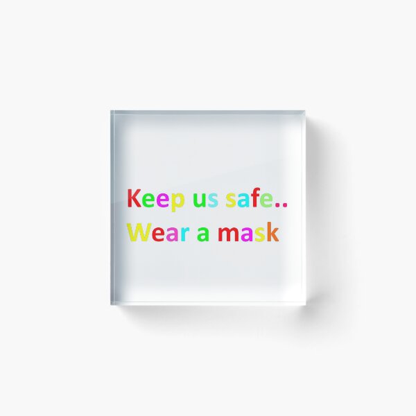 Item preview, Important family quote-Colorful letters spell Keep us safe...Wear a mask designed and sold by Vicky Rodden.