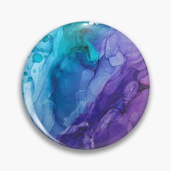 Item preview, Teal Purple Abstract 521 Alcohol Ink Painting by Herzart designed and sold by herzart.