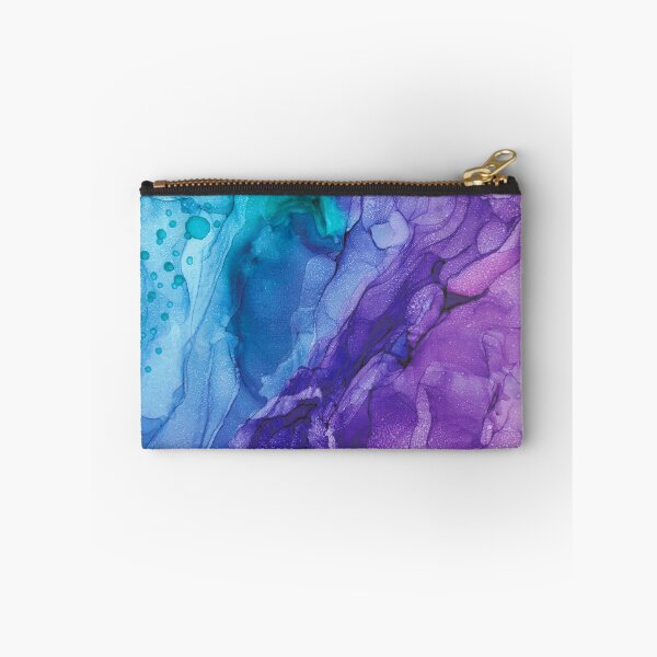 Item preview, Teal Purple Abstract 521 Alcohol Ink Painting by Herzart designed and sold by herzart.
