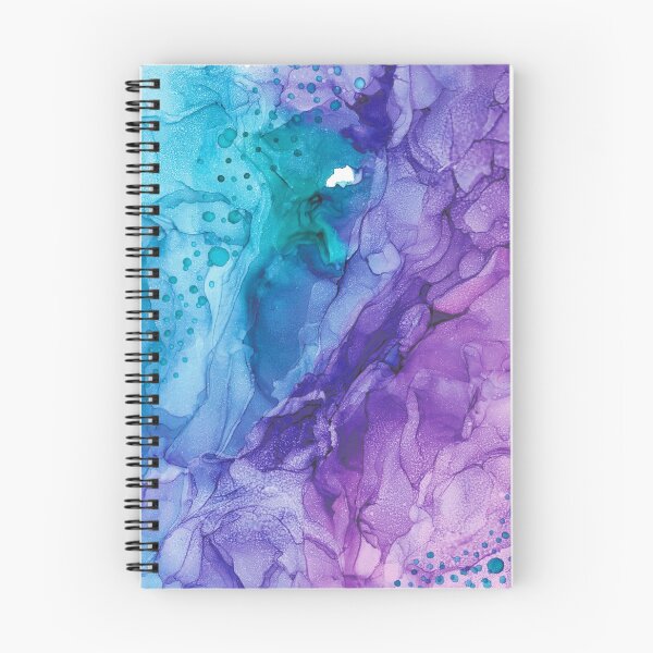 Item preview, Teal Purple Abstract 521 Alcohol Ink Painting by Herzart designed and sold by herzart.