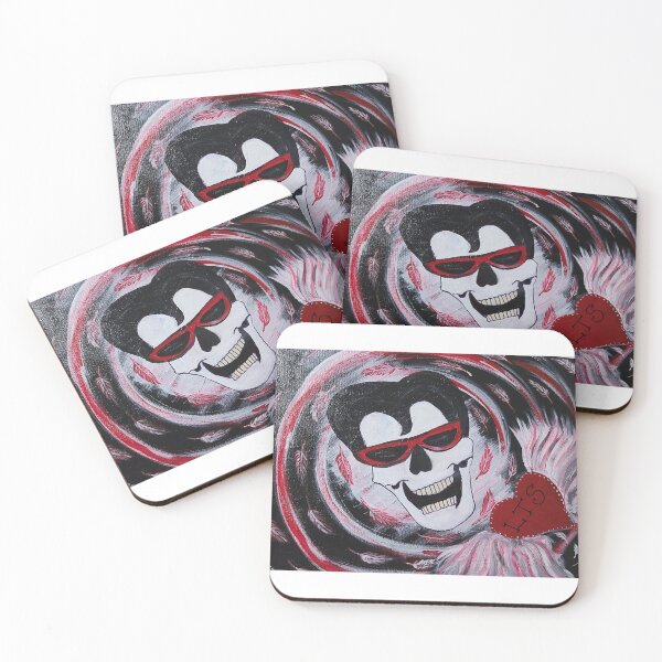 Item preview, Layne Staley ~Skull tattoo tribute~ with feathers & red heart in whirlwind designed and sold by Raineylanes.