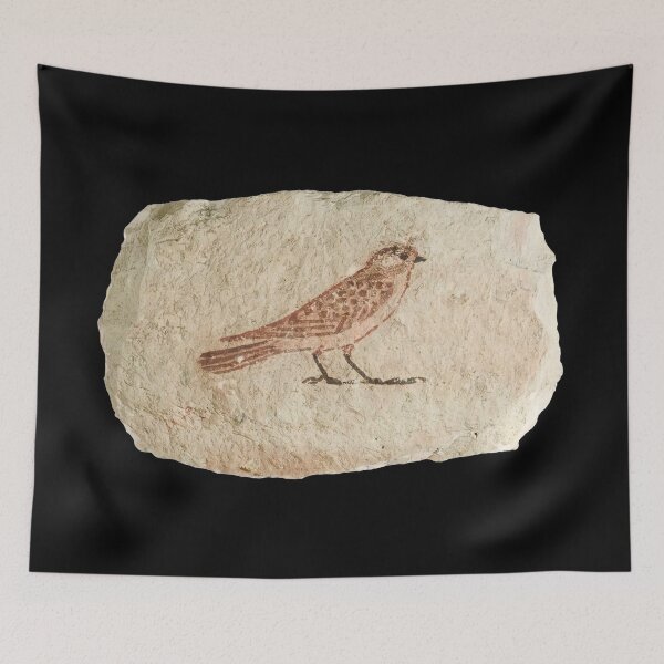 Item preview, Limestone ostraca with a painting of a Swallow (On black) designed and sold by DotorEaon.