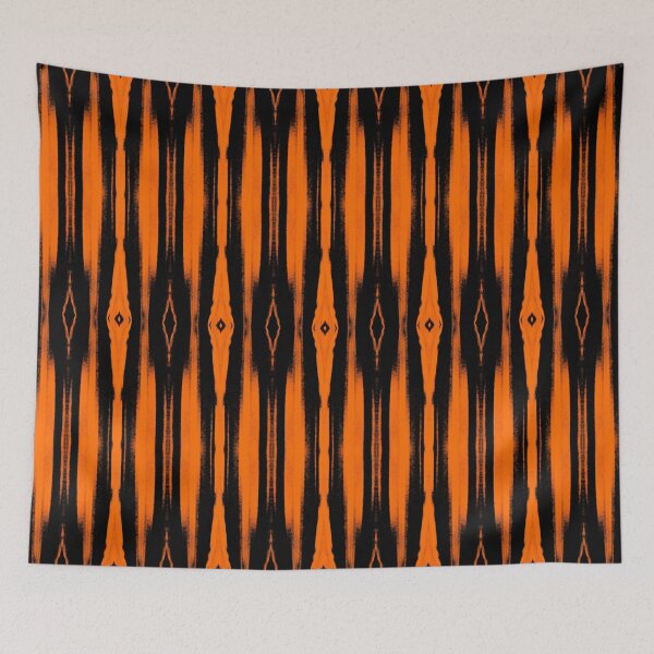 Item preview, Unique Orange and Black Repeating Vertical Pattern Striped Tiger Eye Of The Storm Design designed and sold by TeachUrb.