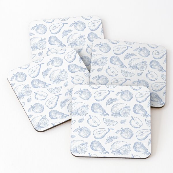 Item preview, Blue Sketch of Apples and Lemons designed and sold by CaliCountryLife.