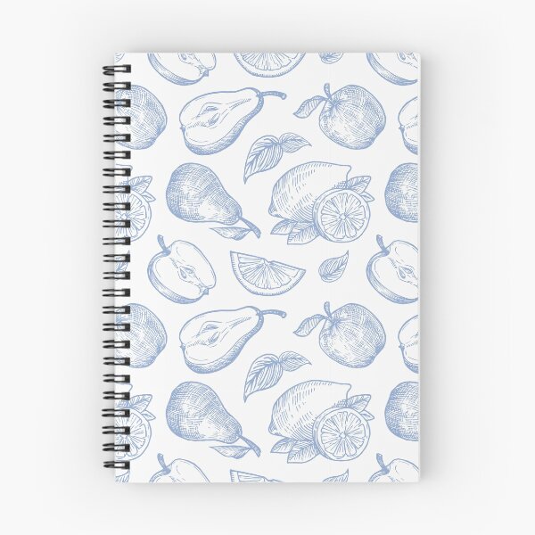 Item preview, Blue Sketch of Apples and Lemons designed and sold by CaliCountryLife.