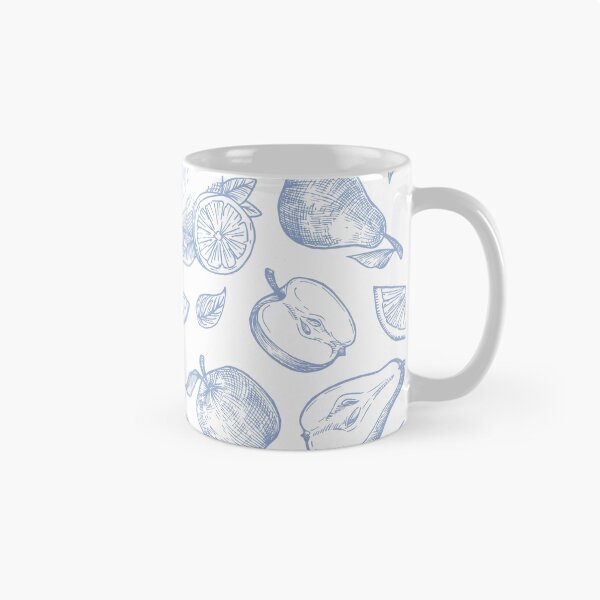 Item preview, Blue Sketch of Apples and Lemons designed and sold by CaliCountryLife.