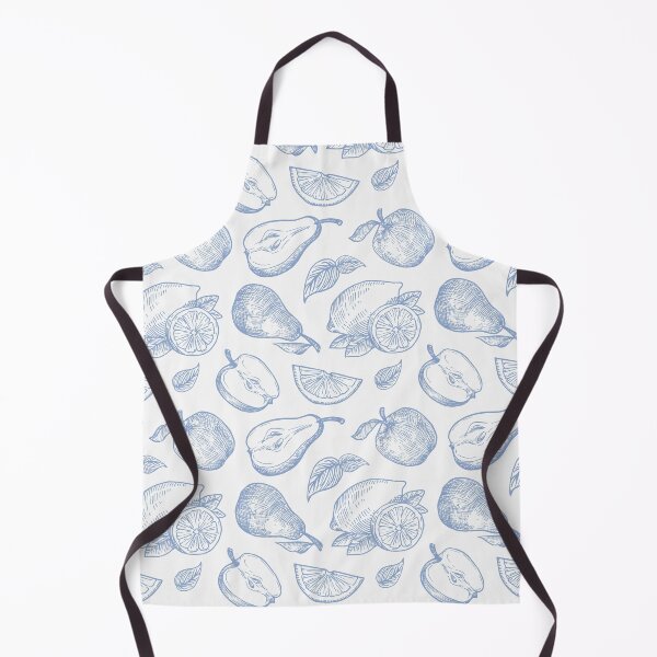 Item preview, Blue Sketch of Apples and Lemons designed and sold by CaliCountryLife.