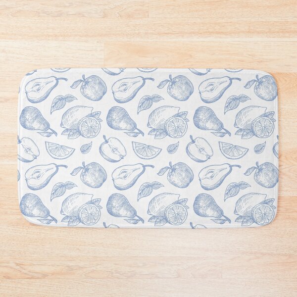 Item preview, Blue Sketch of Apples and Lemons designed and sold by CaliCountryLife.