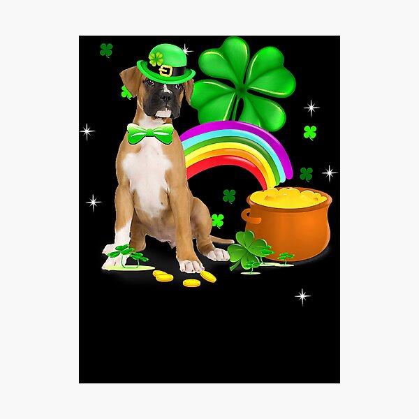 Item preview, Boxer Dog Shamrock St Patricks Day Dog Leprechaun Irish designed and sold by MarcelaSoto.