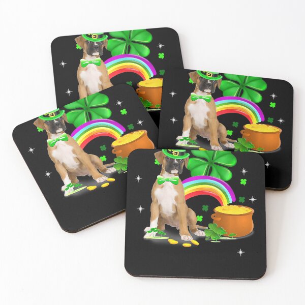 Item preview, Boxer Dog Shamrock St Patricks Day Dog Leprechaun Irish designed and sold by MarcelaSoto.