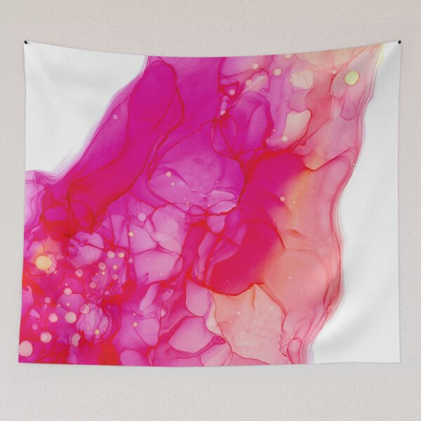 Item preview, Pink Orange Abstract 521 Alcohol Ink Painting by Herzart designed and sold by herzart.